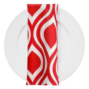 Groovy Print (Lamour) Table Napkin in Red