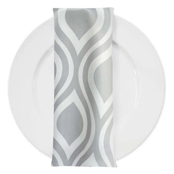 Groovy Print (Lamour) Table Napkin in Silver
