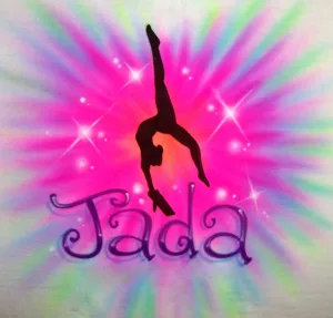 Personalized Tie Dye Gymnast Flip On Balance Beam Shirt with Vibrant Colors