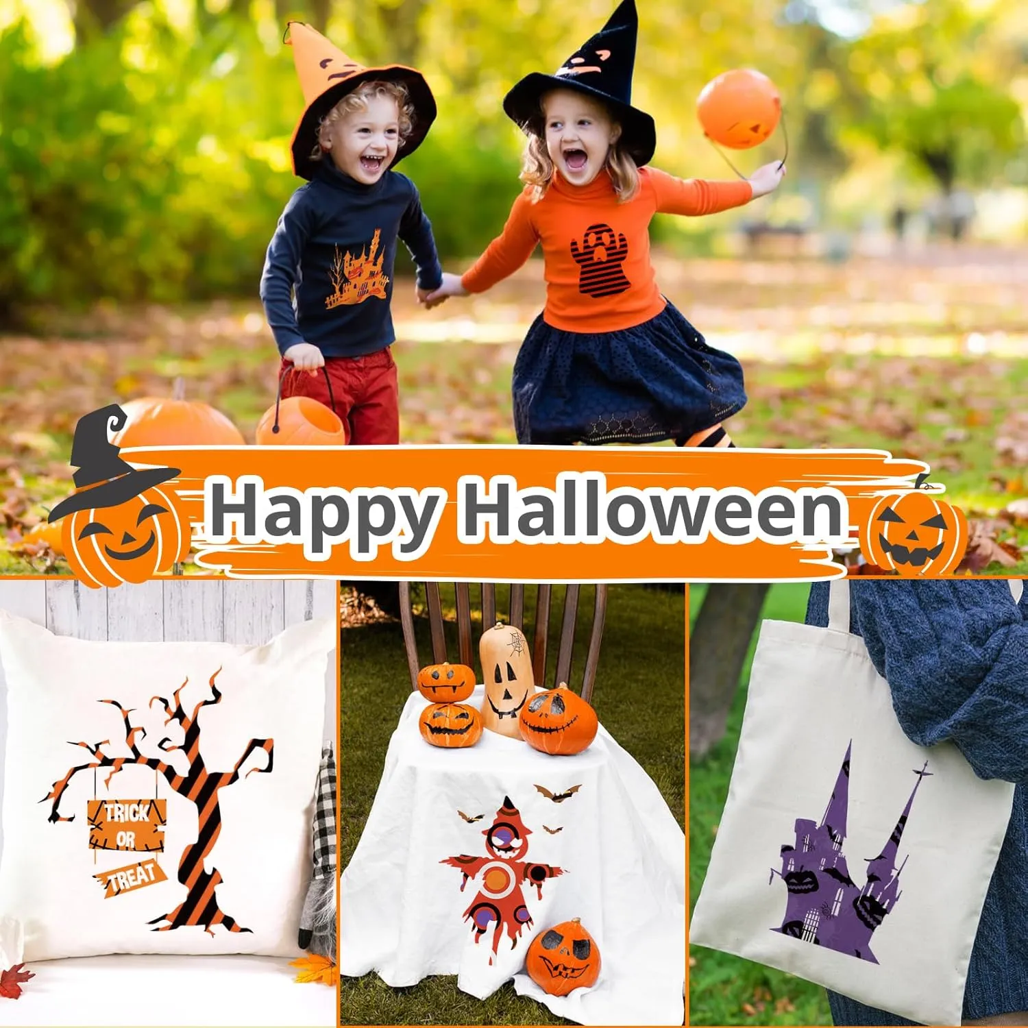 Halloween Patterned HTV Heat Transfer Vinyl - 12x10" 13 Sheets