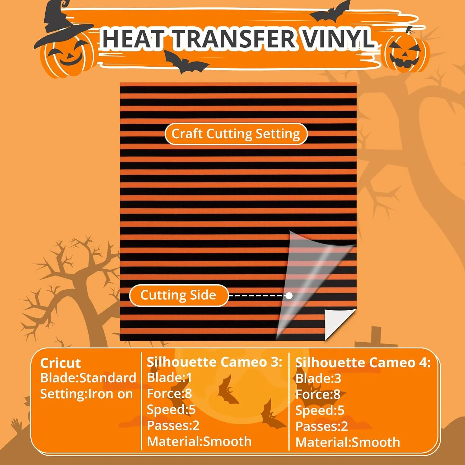 Halloween Patterned HTV Heat Transfer Vinyl - 12x10" 13 Sheets