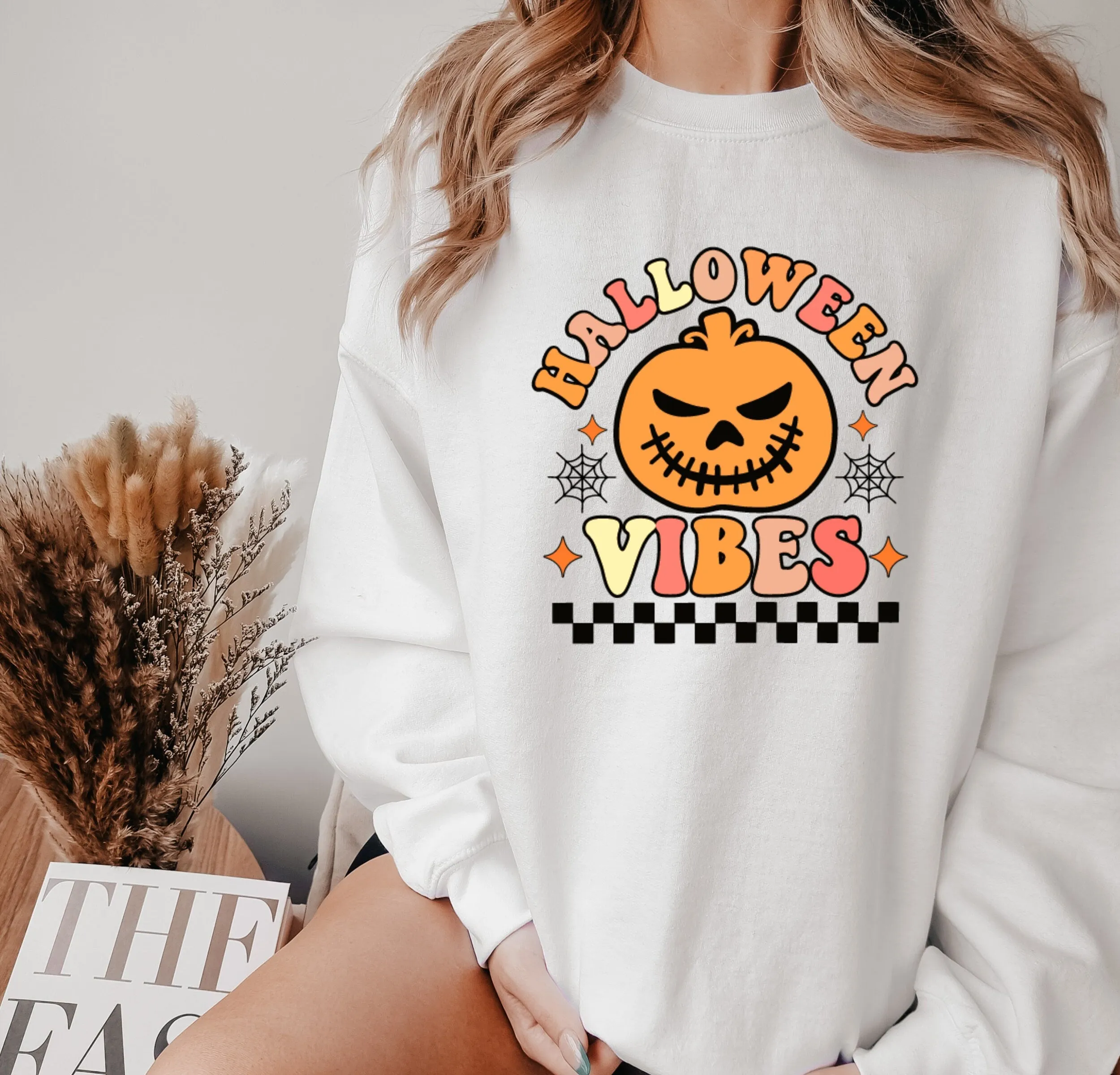Halloween Pumpkin  vibes, Cute Pumpkin Shirt, Retro Halloween Shirt, Halloween Sweatshirt, retro pumpkin, Halloween Costumes, groovy pumpkin