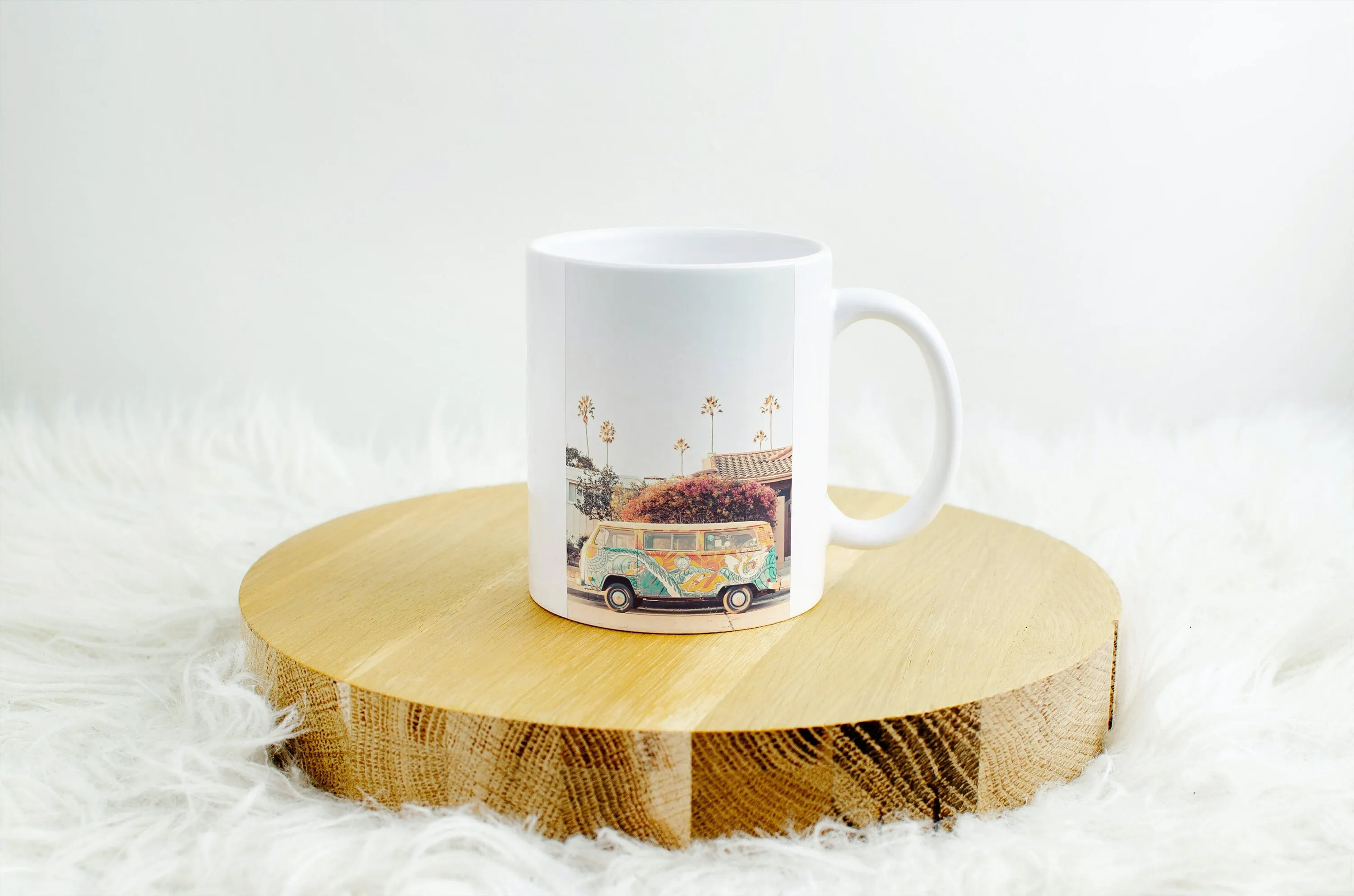 Hippie Van Photography PRINTABLE ART, Flower Power Décor, California Beach Print, Beach Van, Pastel Wall Prints, Hippie Decor