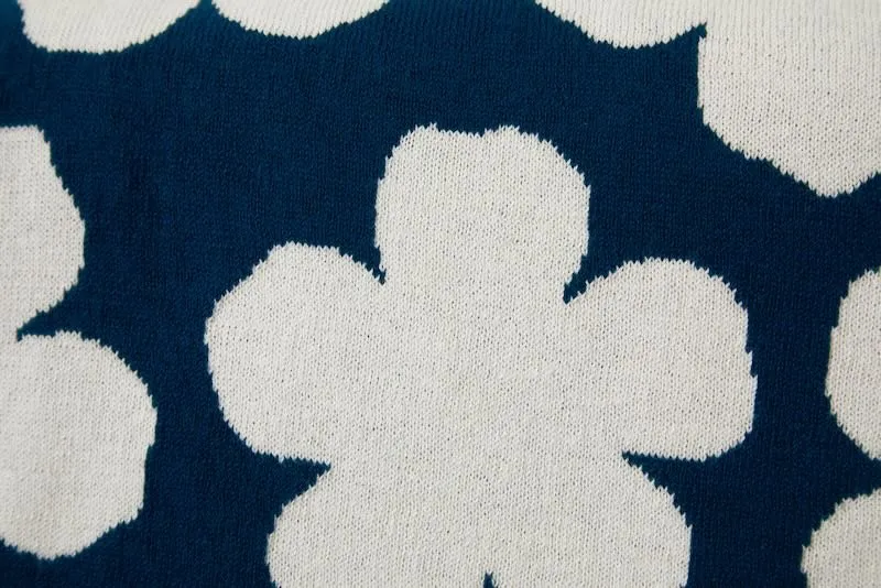 K Hanadot Navy Throw Blanket by Kenzo Paris