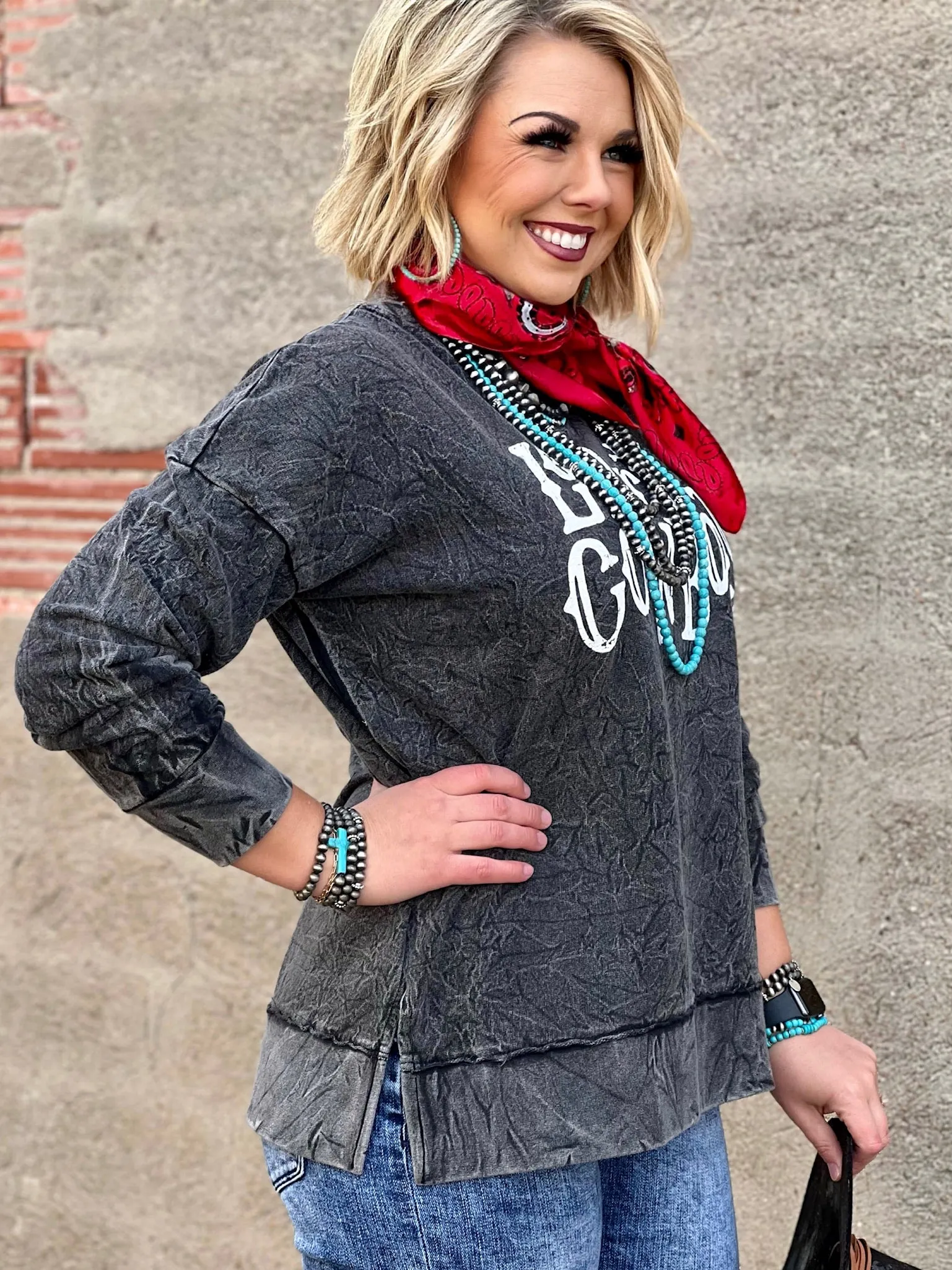 Let's Party Cowboy Black Sweatshirt by Texas True Threads