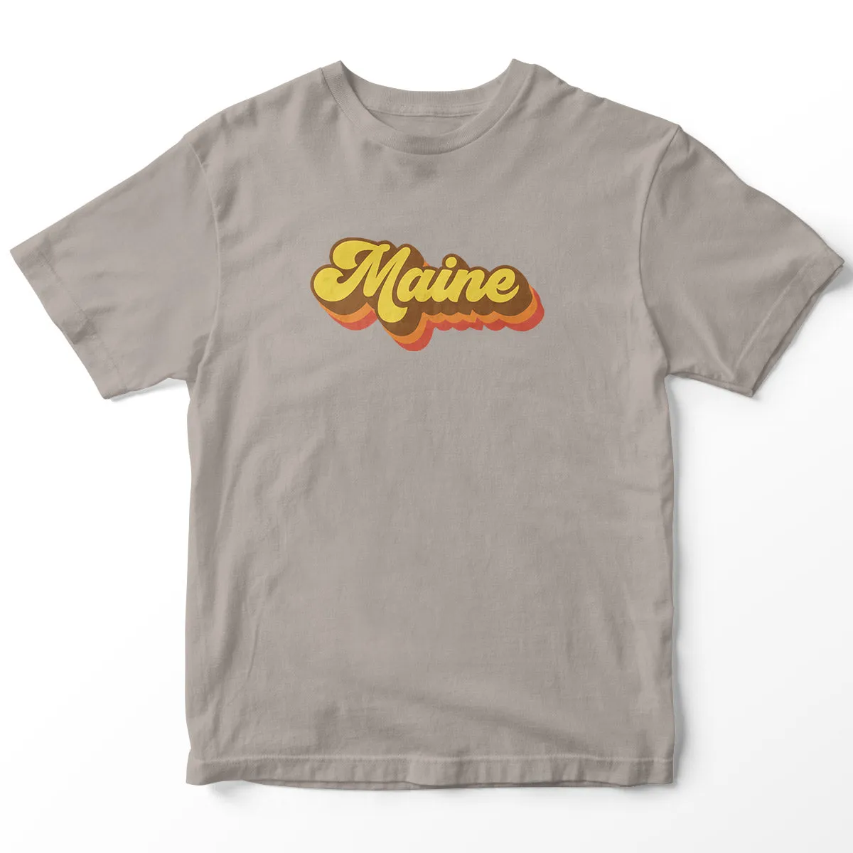 Maine T-Shirt Groovy Script Design Adult Unisex Sand Tshirt, 100% Cotton, S-XXL, Coastal T-shirts, Retro Maine Tshirt, Novelty T-shirts
