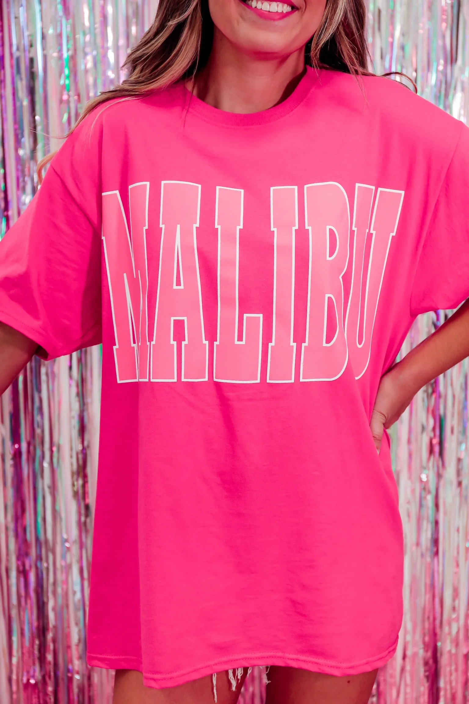 Malibu Graphic Tee - Pink