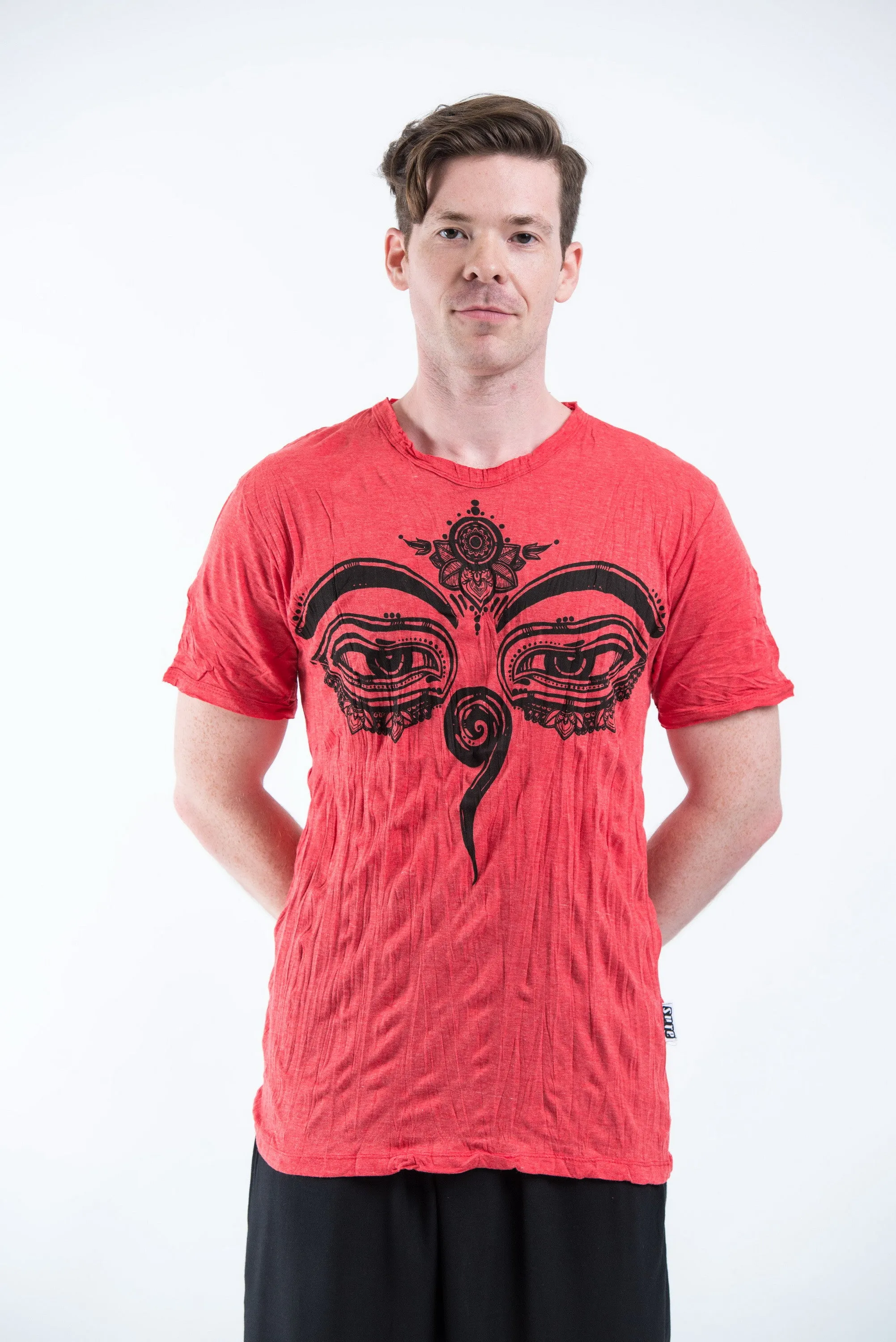 Mens Buddha Eyes T-Shirt in Red