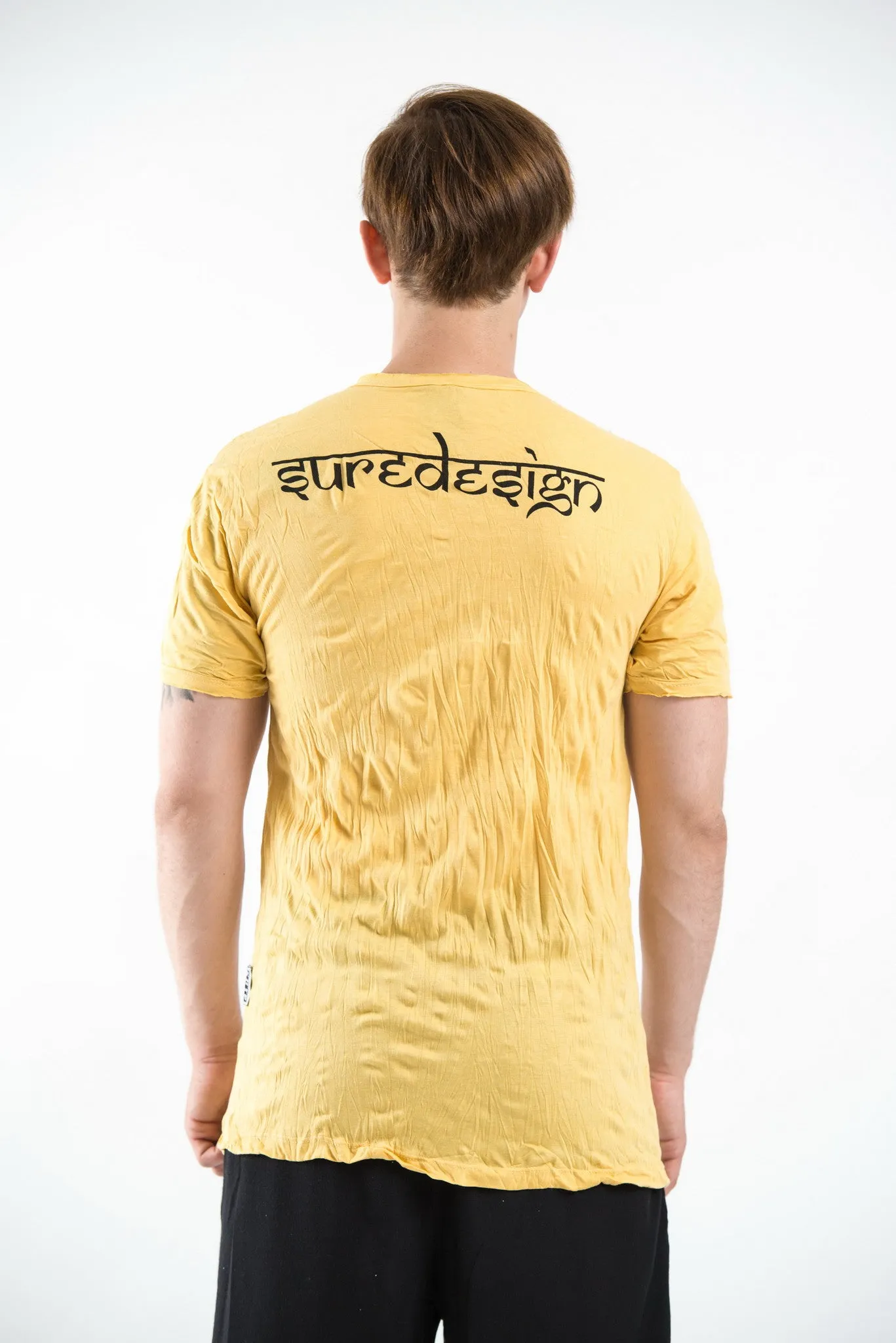 Mens Kabuto Samurai Mask T-Shirt in Yellow