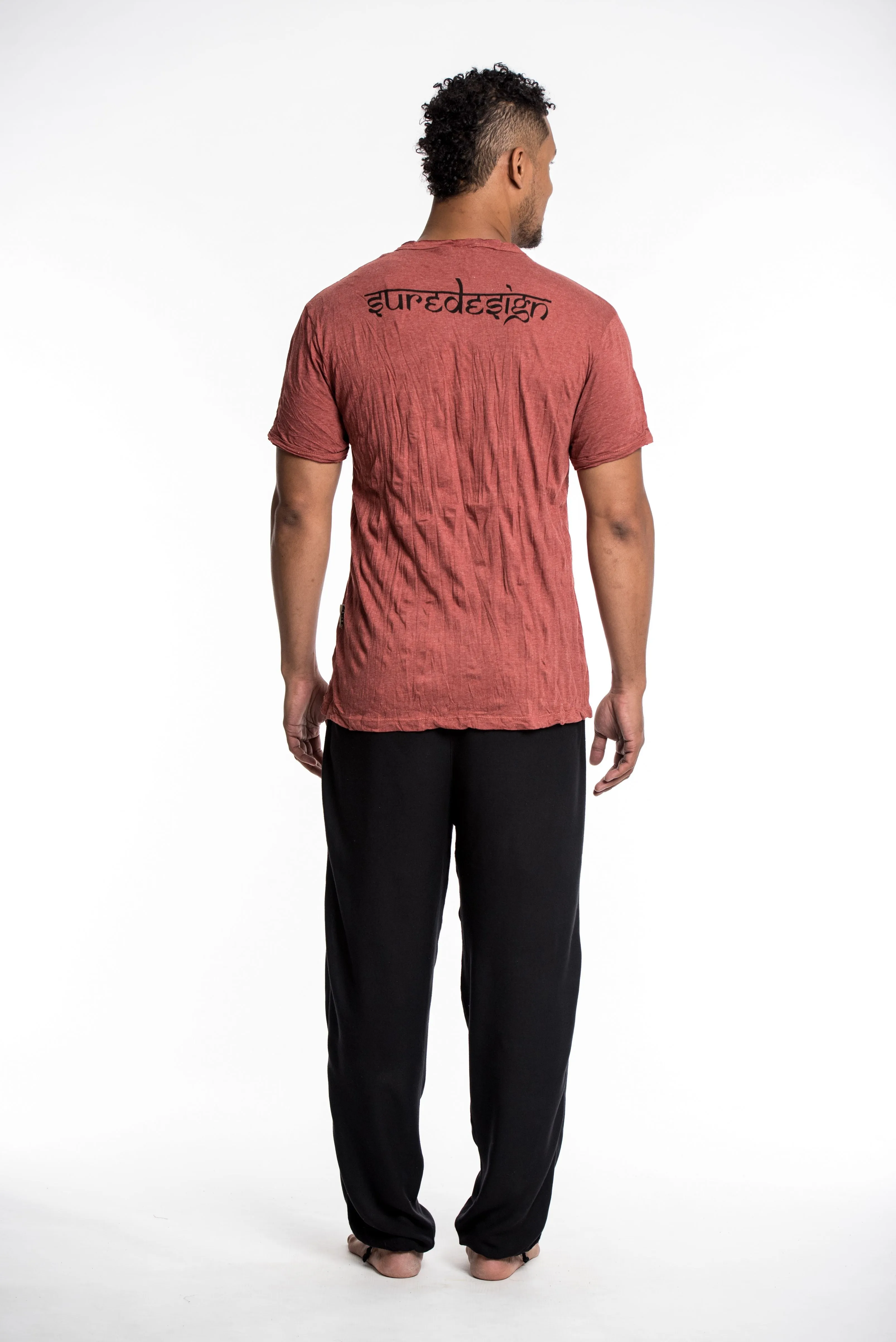 Mens Meditation Buddha T-Shirt in Brick