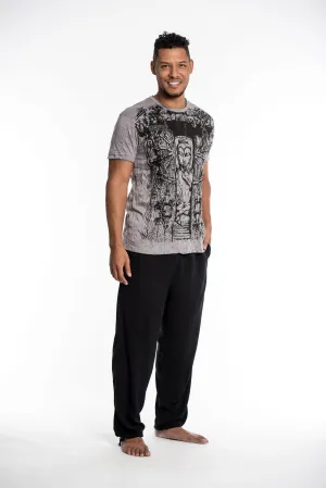 Mens Meditation Buddha T-Shirt in Gray