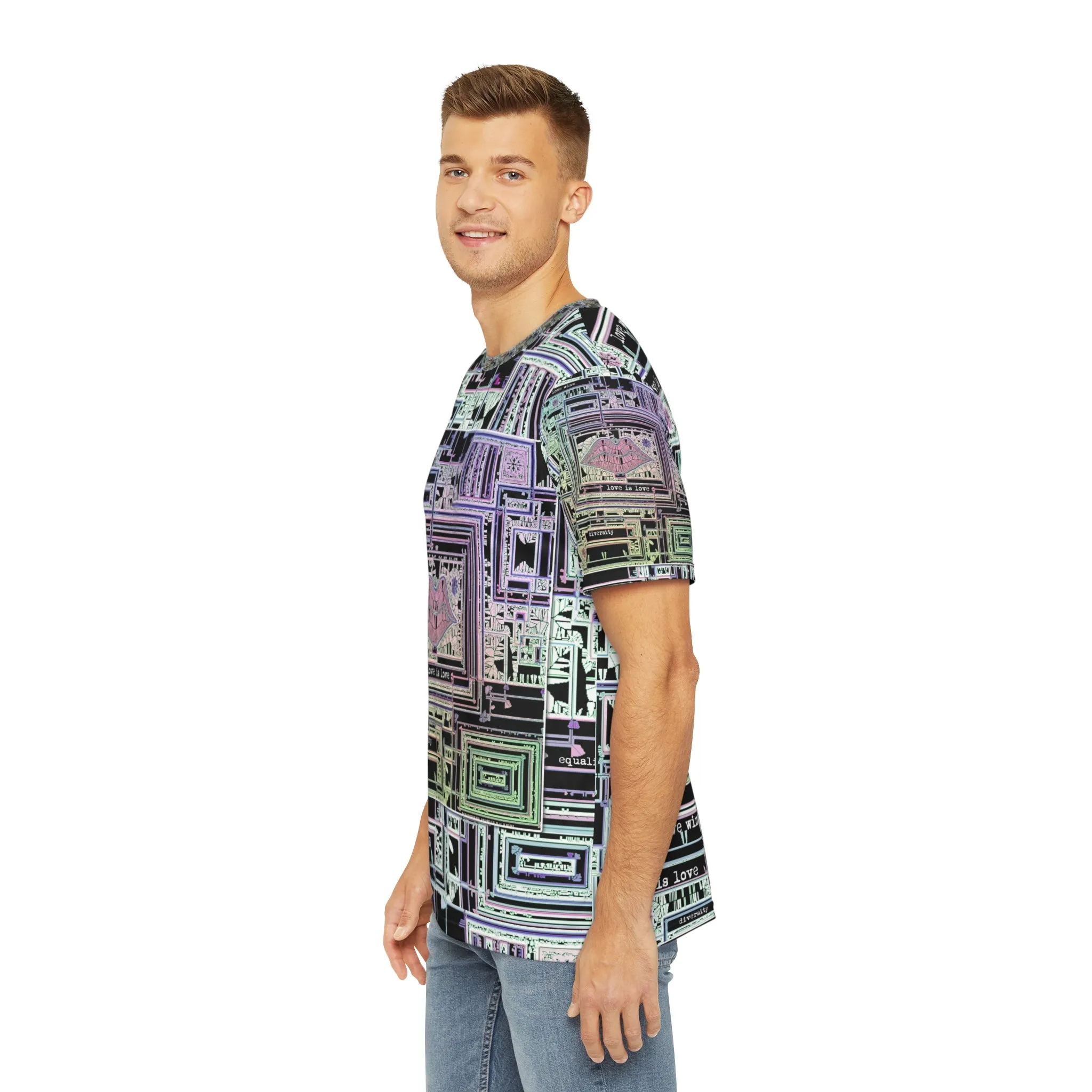 Men's Polyester Tee (AOP) LOVE IS LOVE