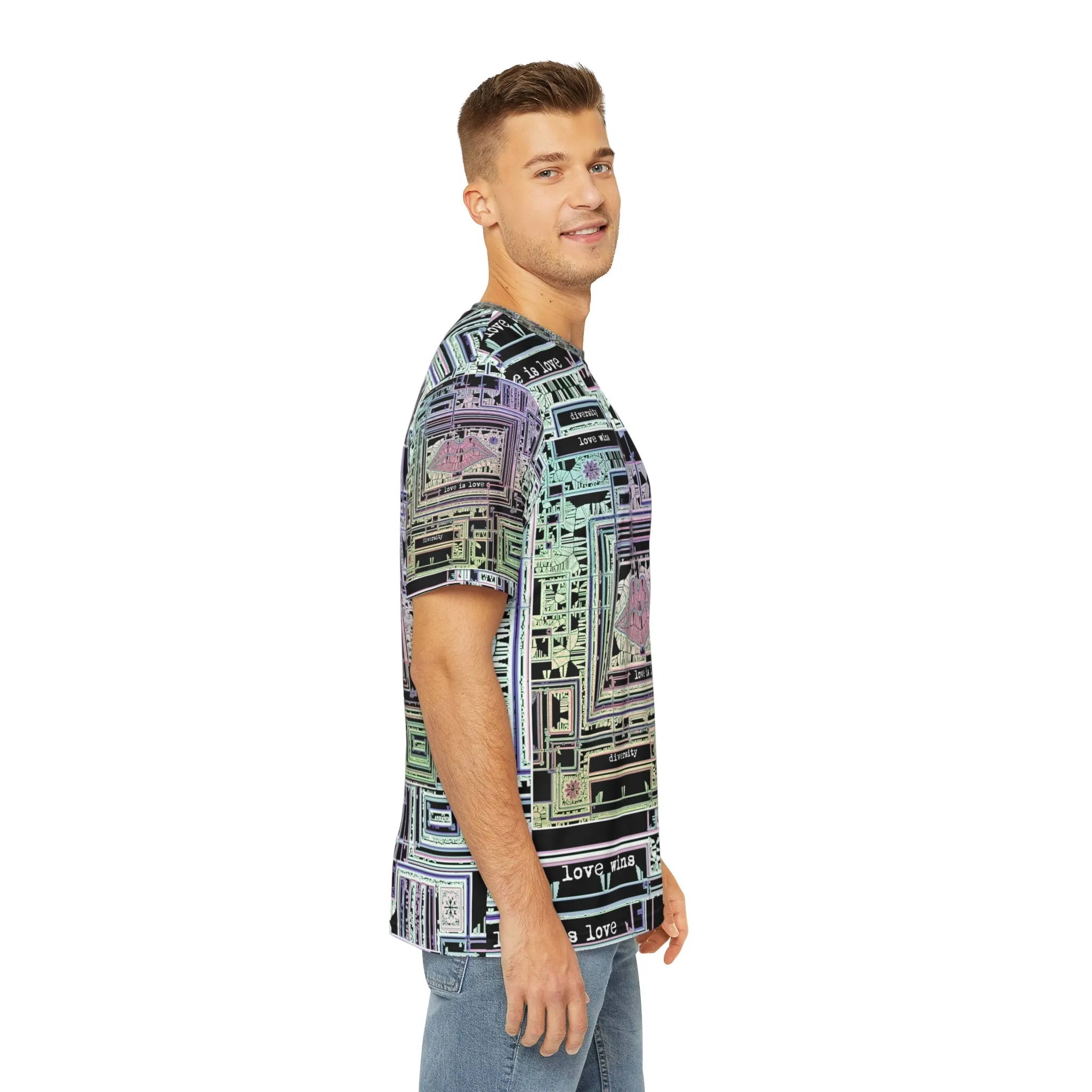 Men's Polyester Tee (AOP) LOVE IS LOVE