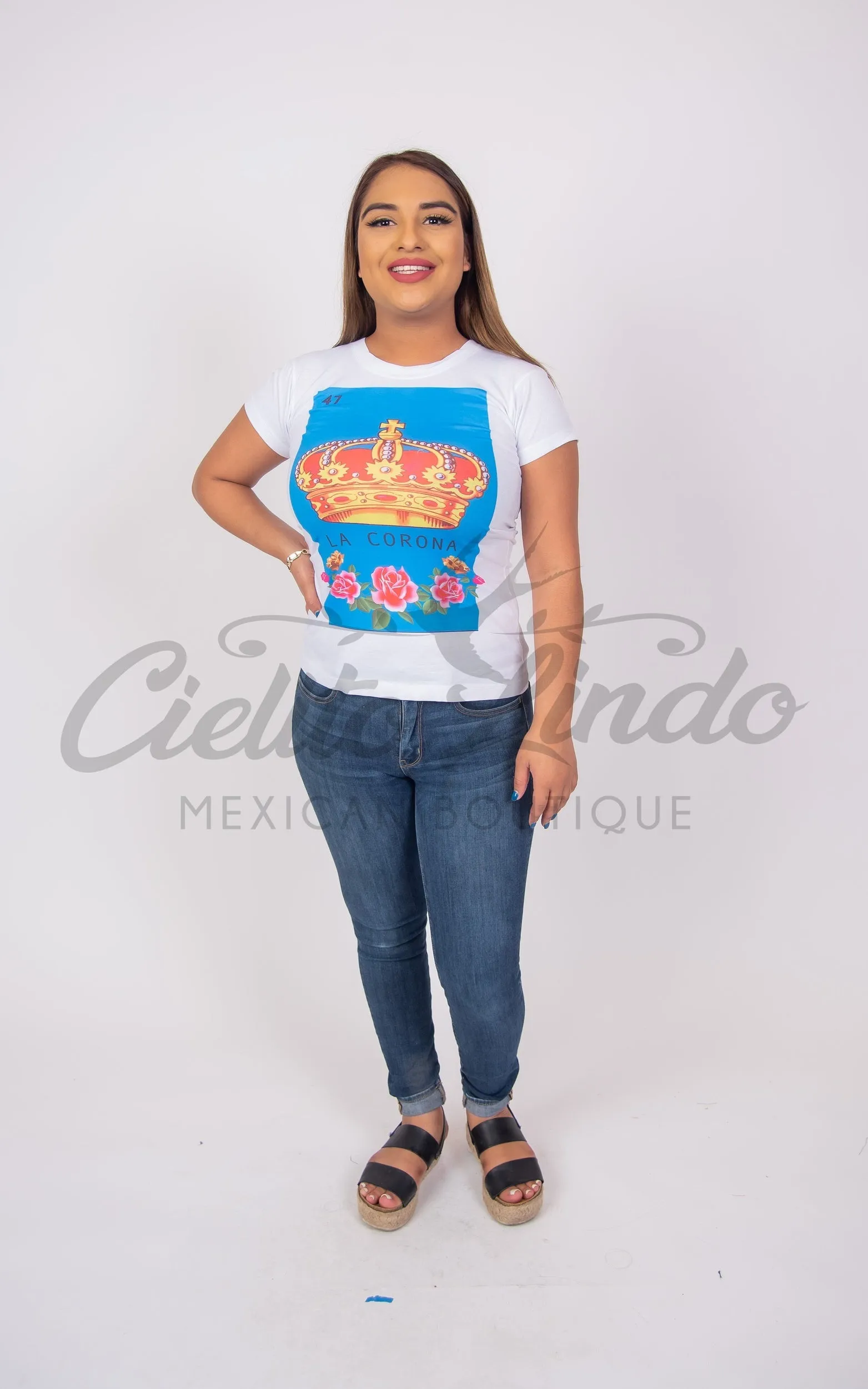 Mexican Printed T-Shirt La Corona from La Loteria Mexicana Tee