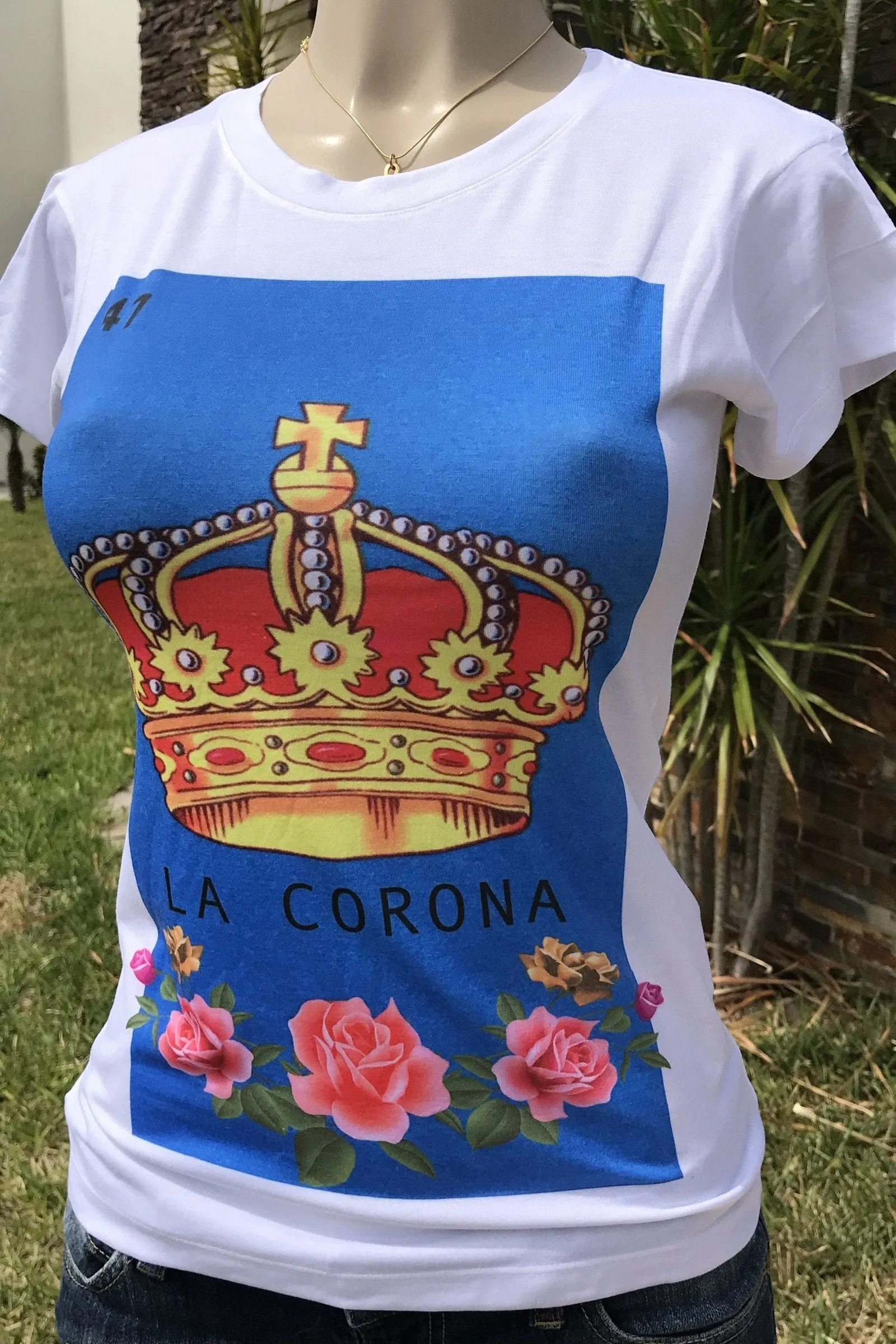 Mexican Printed T-Shirt La Corona from La Loteria Mexicana Tee