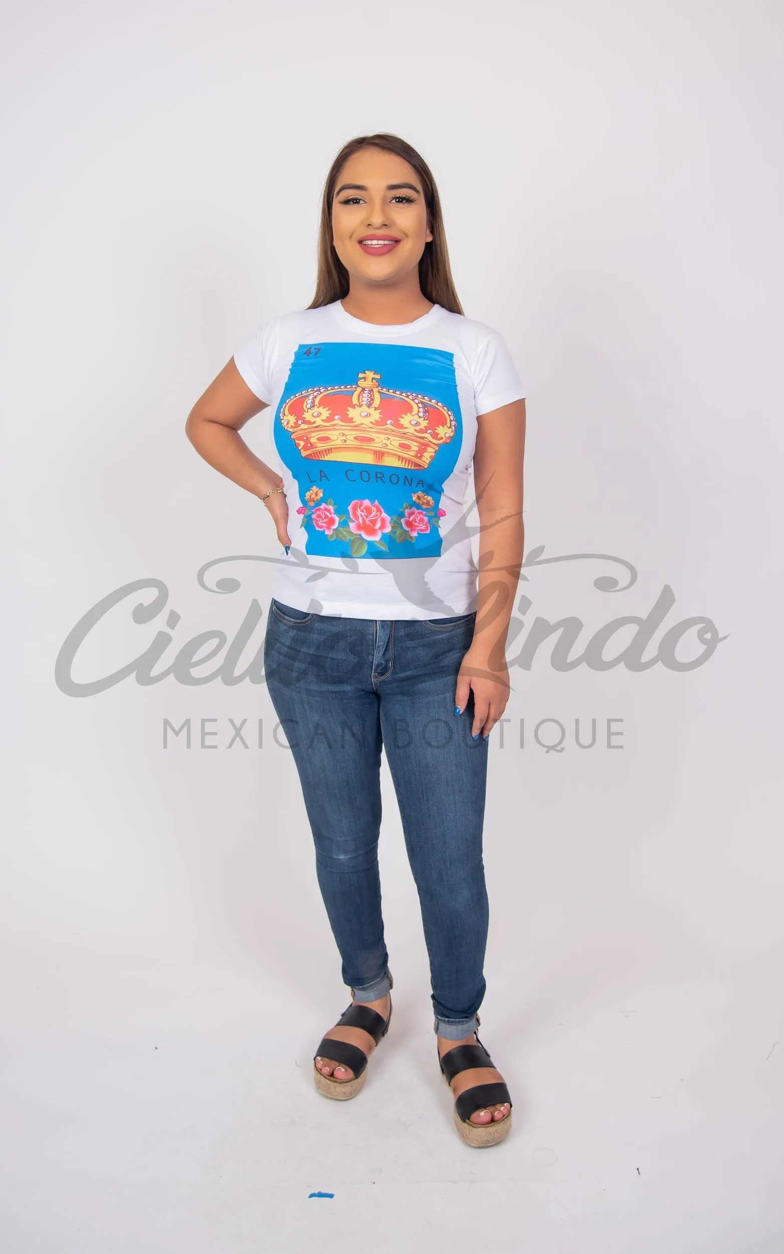 Mexican Printed T-Shirt La Corona from La Loteria Mexicana Tee