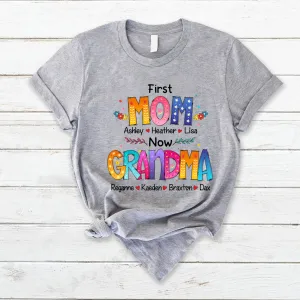Mom and Grandma Colorful T-Shirt, Idea Gift for Mom Grandma Shirt