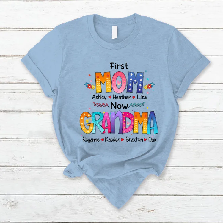 Mom and Grandma Colorful T-Shirt, Idea Gift for Mom Grandma Shirt