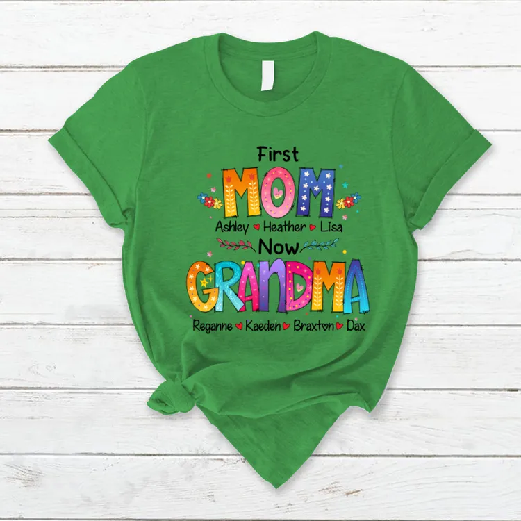 Mom and Grandma Colorful T-Shirt, Idea Gift for Mom Grandma Shirt
