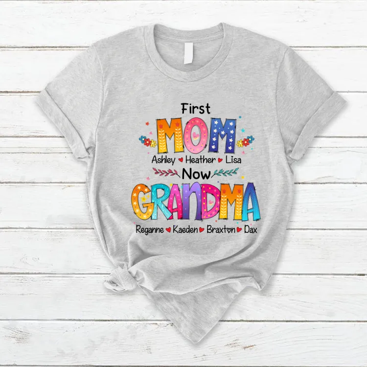 Mom and Grandma Colorful T-Shirt, Idea Gift for Mom Grandma Shirt