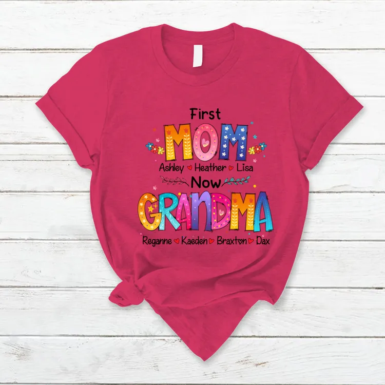 Mom and Grandma Colorful T-Shirt, Idea Gift for Mom Grandma Shirt