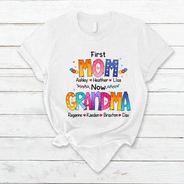Mom and Grandma Colorful T-Shirt, Idea Gift for Mom Grandma Shirt