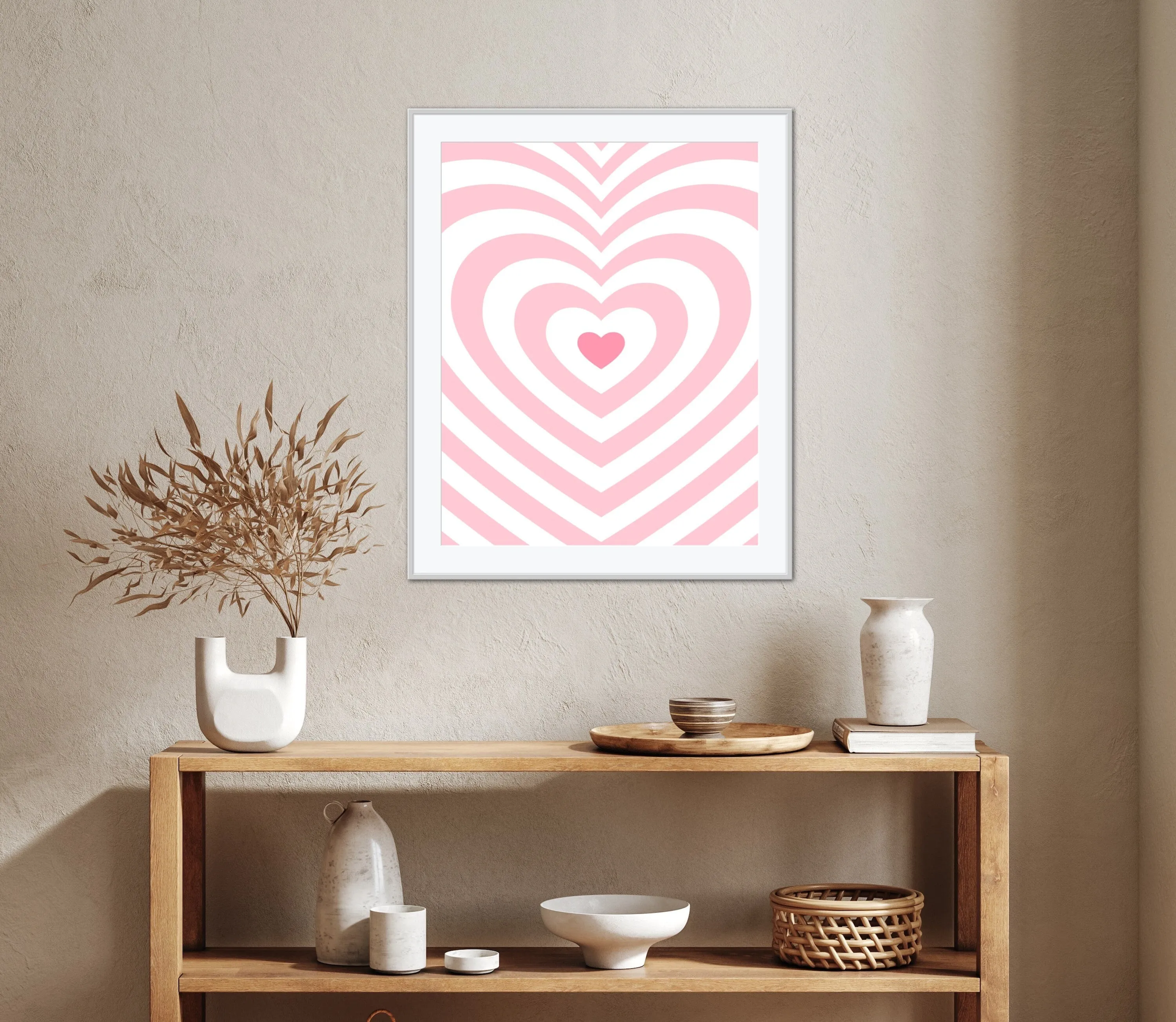 Pink Preppy Wall Art PRINTABLE WALL ART, Preppy Room Decor, Trippy Poster, Heart Print, Y2K Poster, Groovy Decor, Trippy Art, Preppy Art