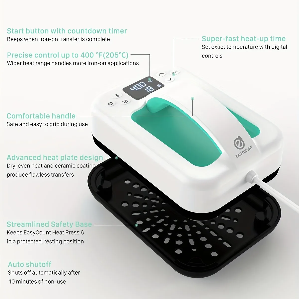 Portable Europe Plug Heat Press for TShirts and Vinyl Projects