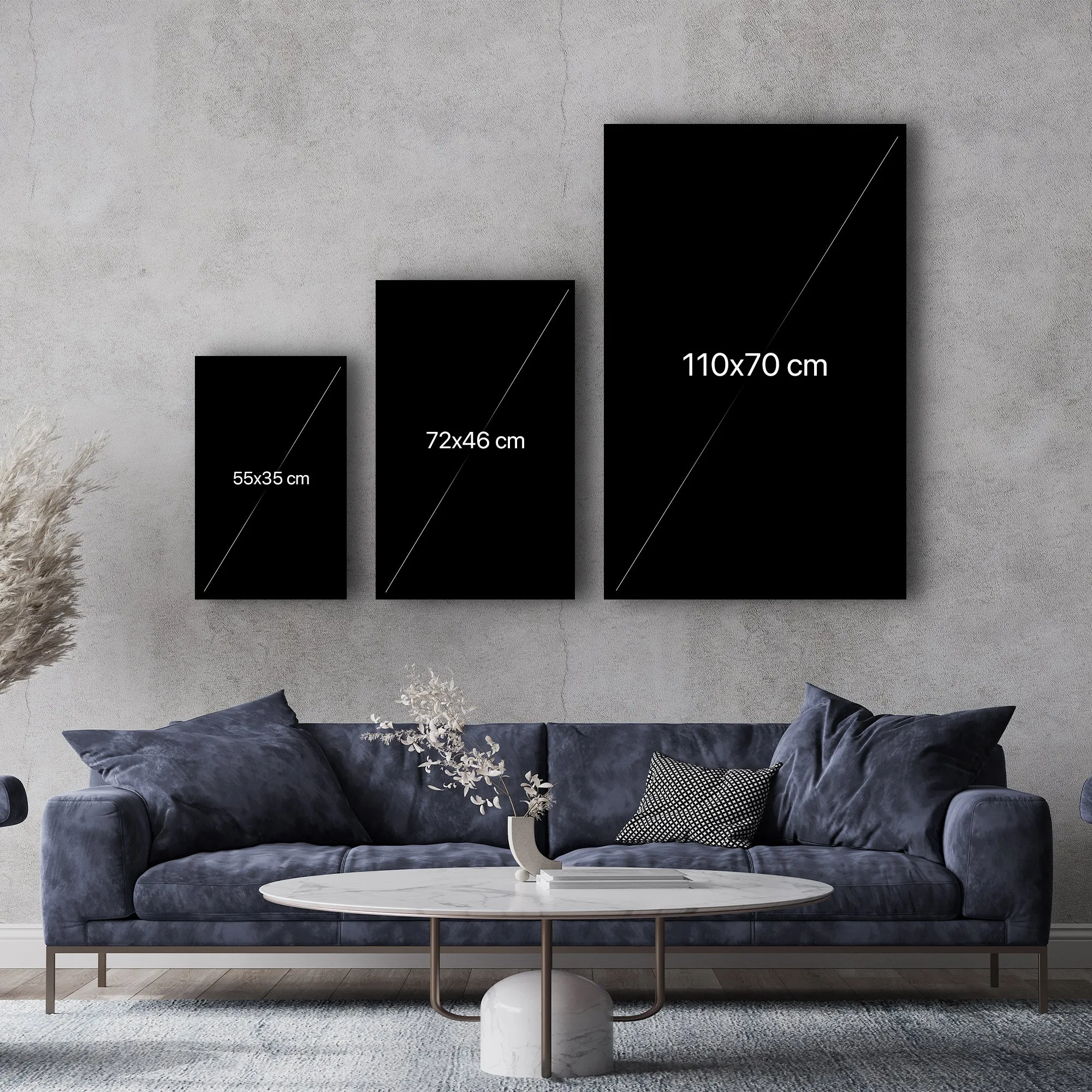・"Abstract Boats and Buildings"・Glass Wall Art