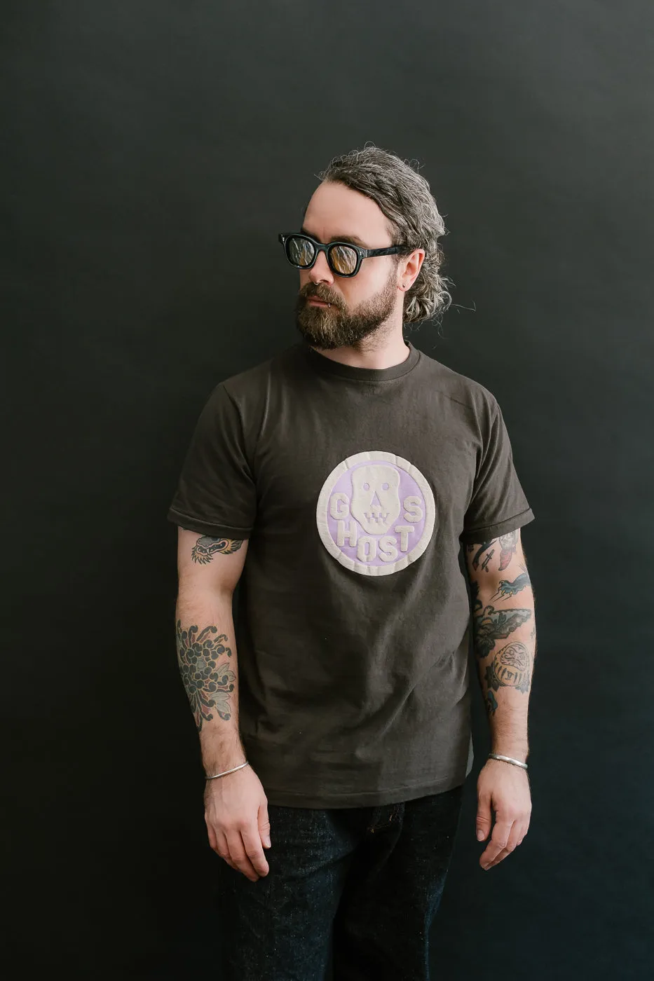 "Slub Jersey" Flocky Ghosts Print Tee - Sumikuro