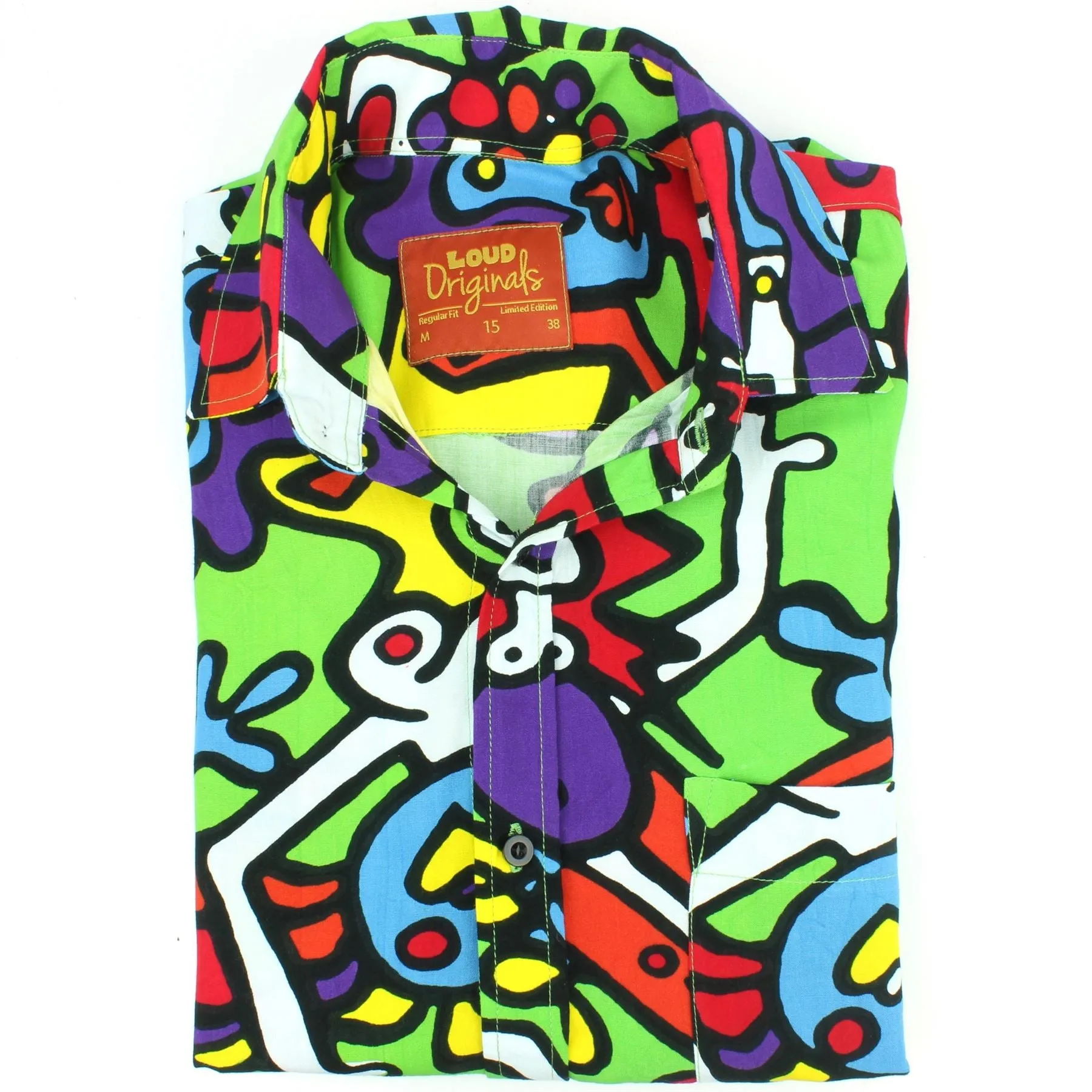Regular Fit Short Sleeve Rayon Shirt - Tiffy Print - Green