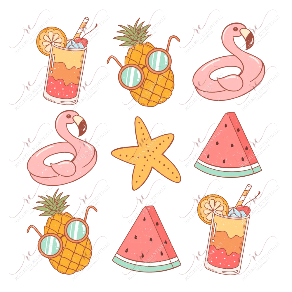 Retro cute Summer-ready to press sublimation transfer print