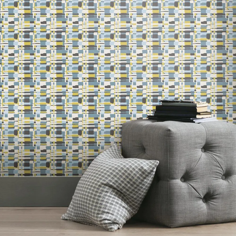 Retro Plaid Peel and Stick Wallpaper