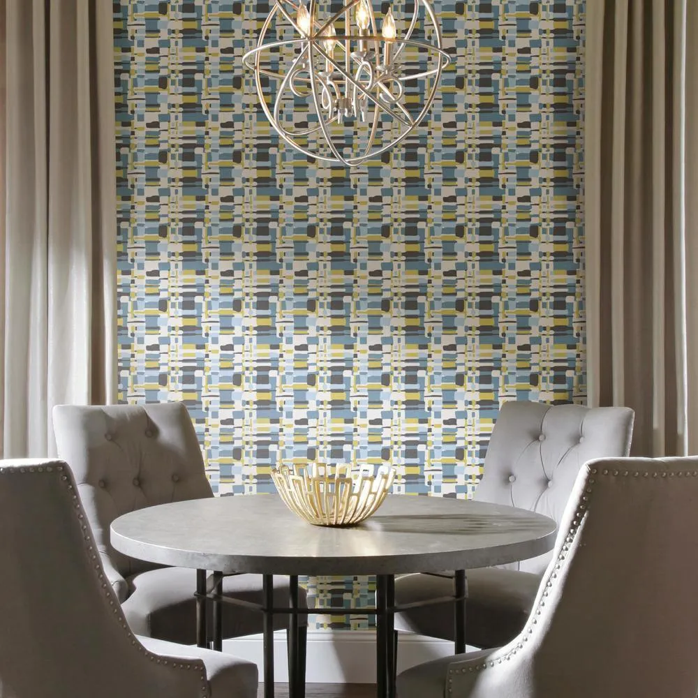 Retro Plaid Peel and Stick Wallpaper
