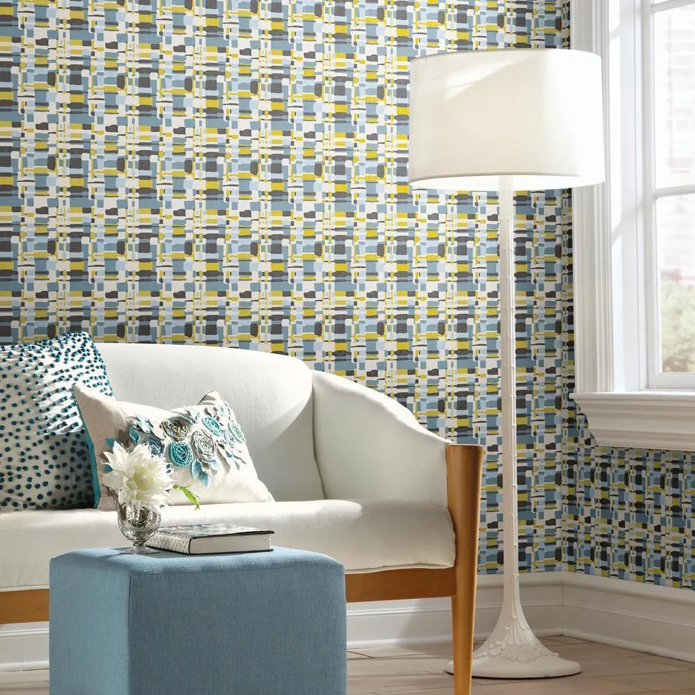 Retro Plaid Peel and Stick Wallpaper