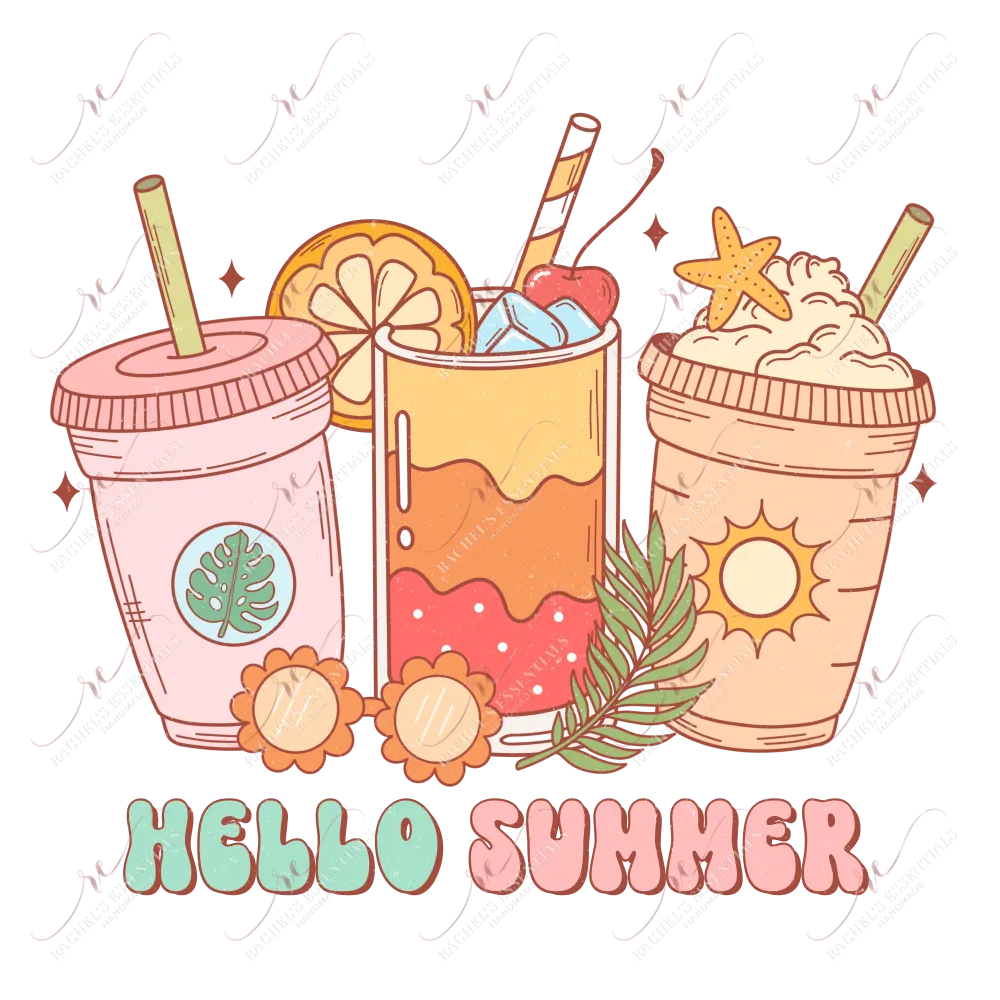 Retro Summer Coffee-ready to press sublimation transfer print
