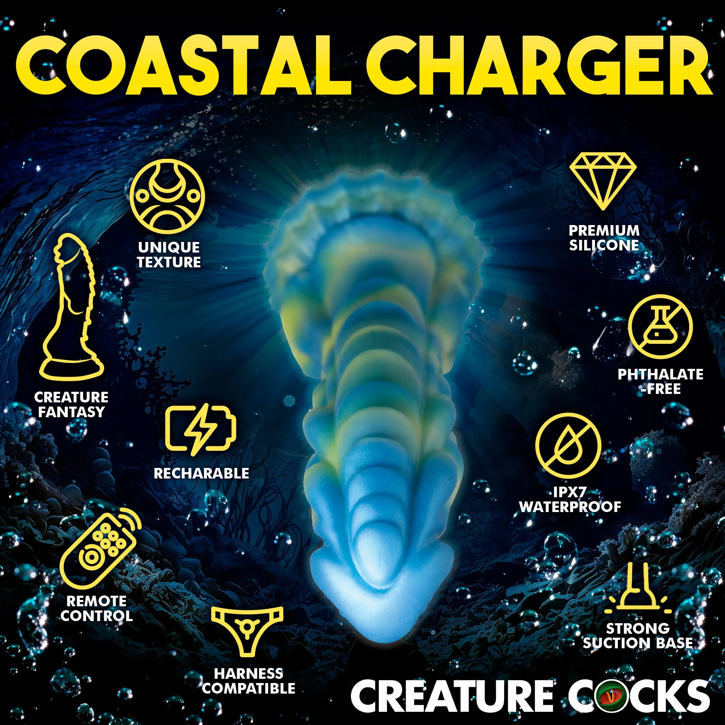 Sea Stallion Vibrating Silicone Dildo With Remote