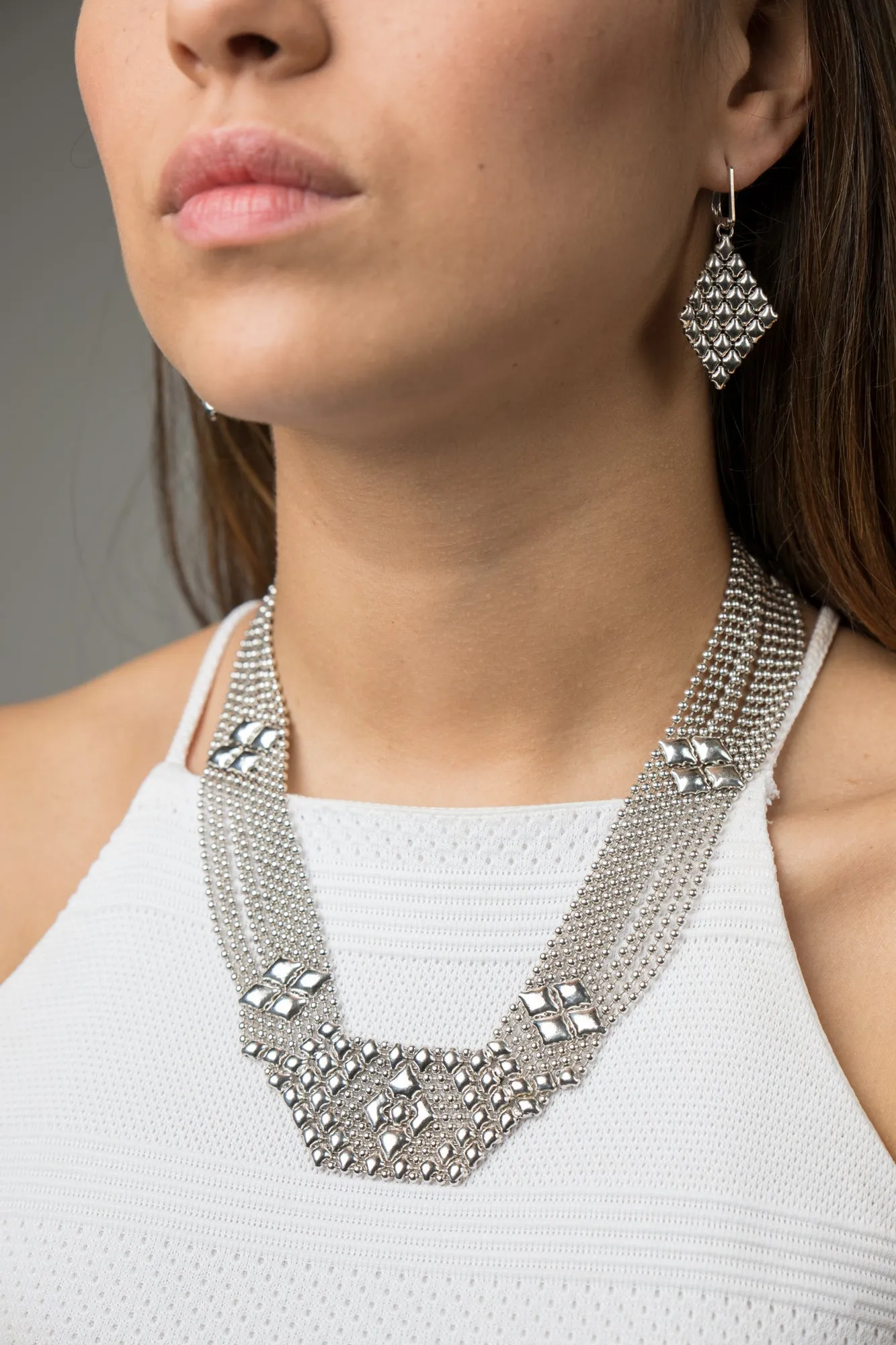 SG Liquid Metal N5-AS Antique Silver Necklace by Sergio Gutierrez