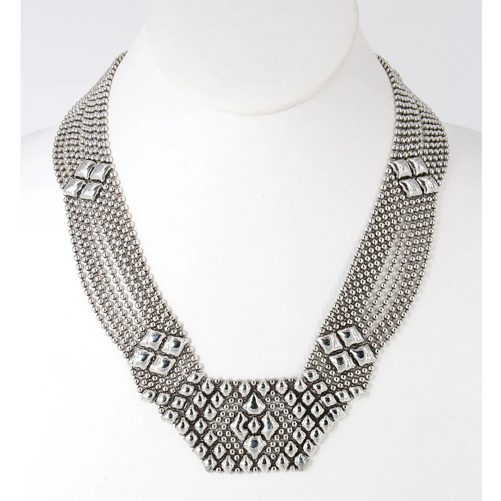 SG Liquid Metal N5-AS Antique Silver Necklace by Sergio Gutierrez