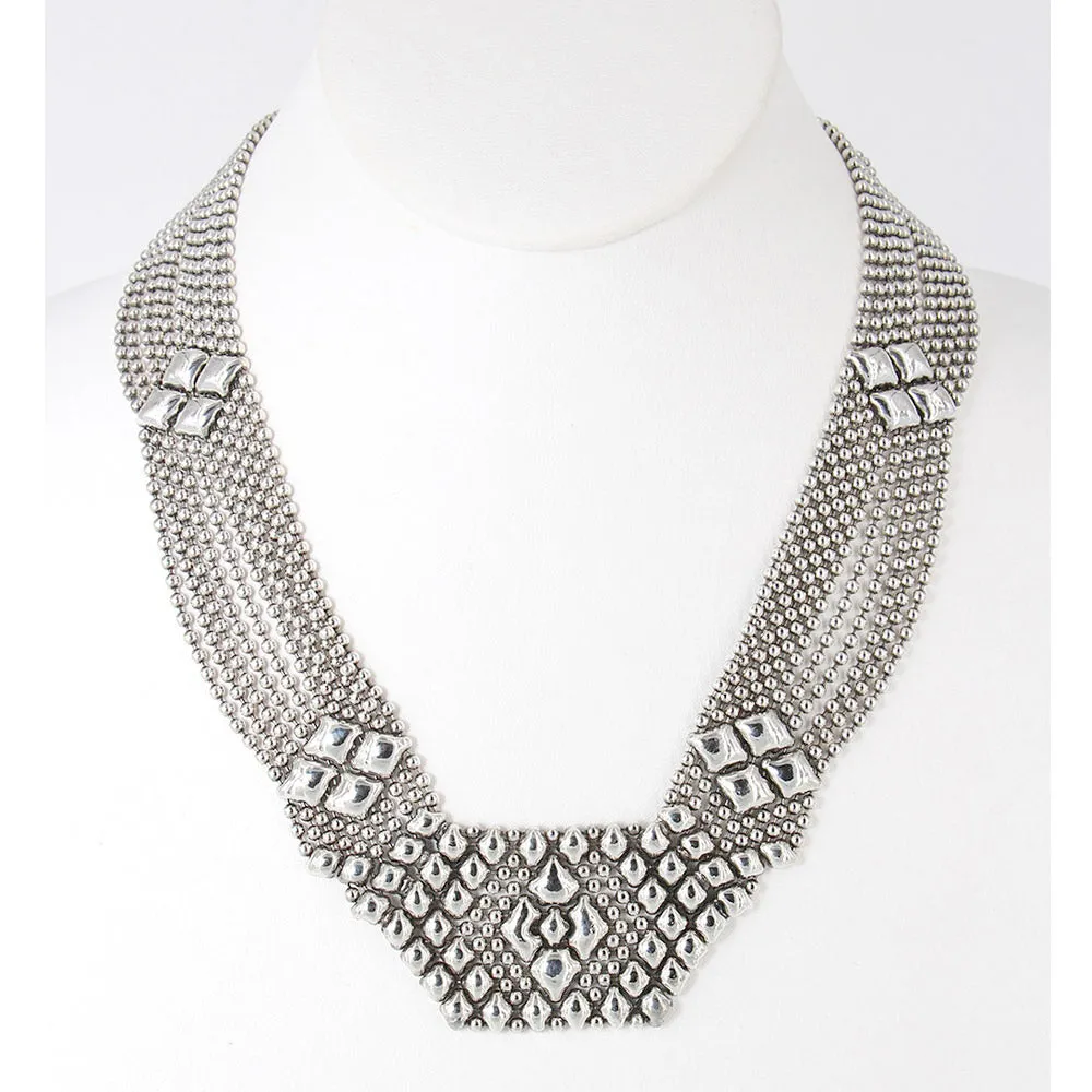 SG Liquid Metal N5-N Chrome Finish Necklace by Sergio Gutierrez
