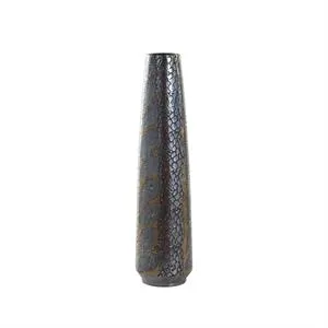 Silver Ceramic Snakeskin Inspired Vase - 8" X 8" X 31"