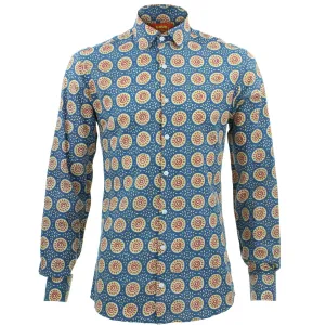 Slim Fit Long Sleeve Shirt - Sun Tile