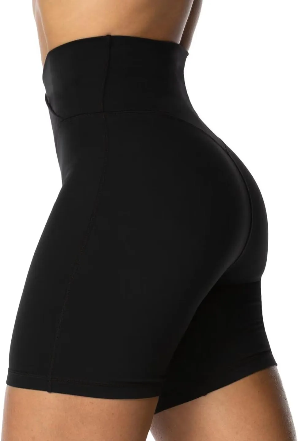 Sunzel Crossover Biker Shorts for Women, No Front Seam V High Waist Yoga Workout Gym Shorts with Tummy Control