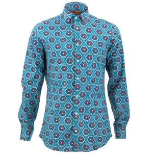 Tailored Fit Long Sleeve Shirt - Floral Wave