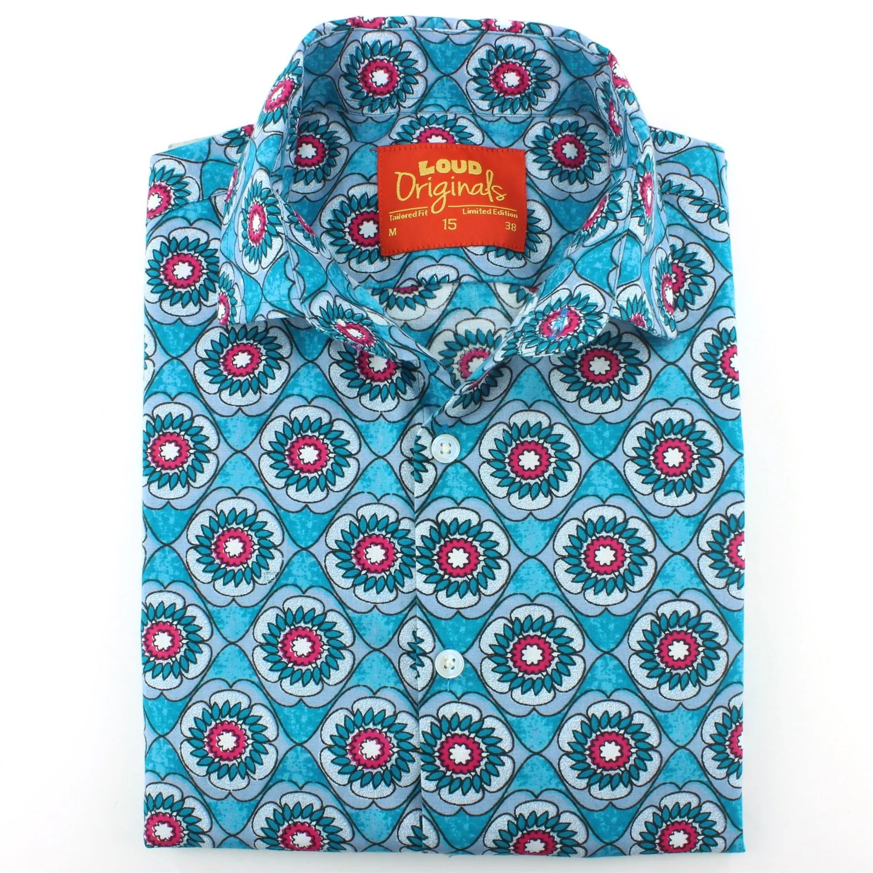 Tailored Fit Long Sleeve Shirt - Floral Wave