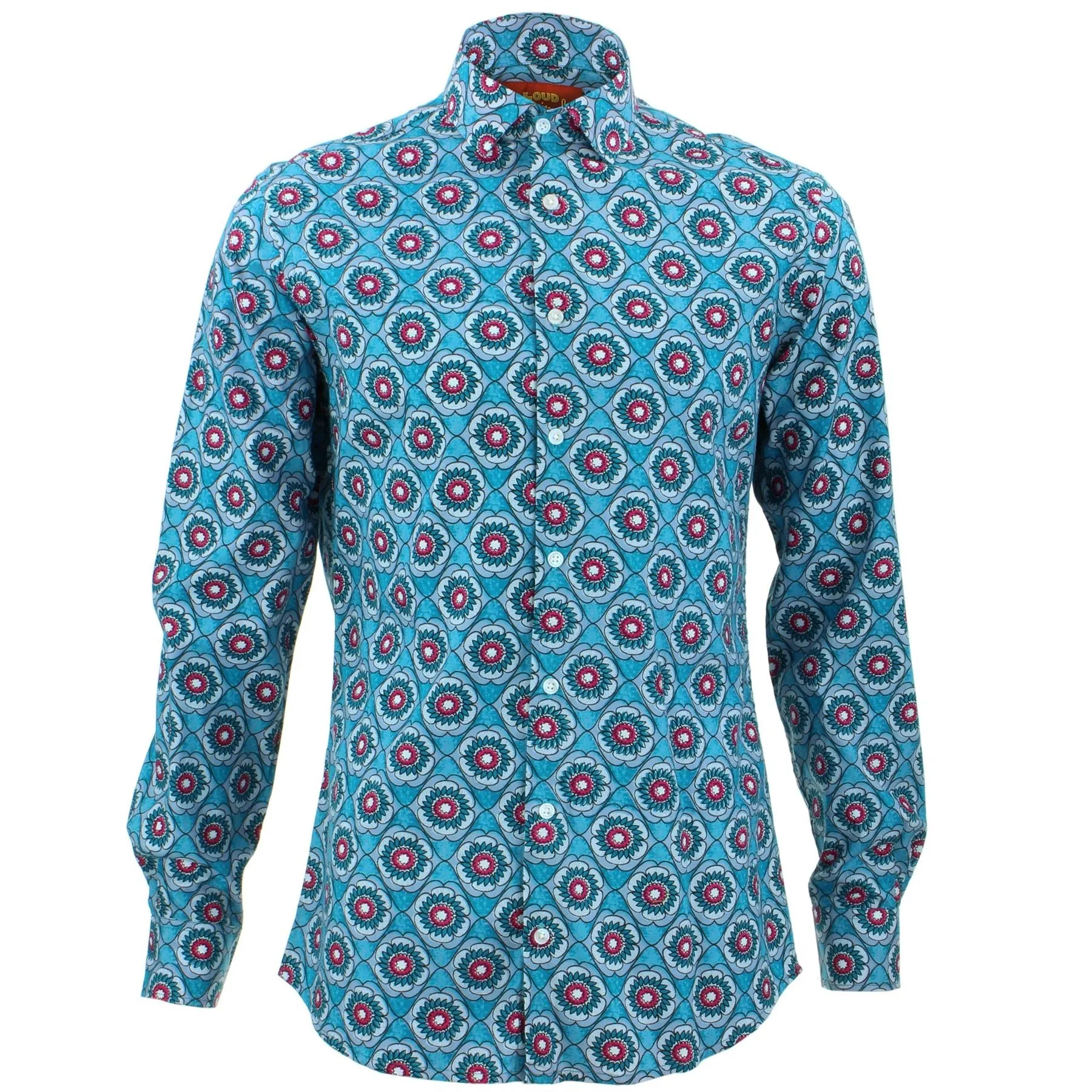 Tailored Fit Long Sleeve Shirt - Floral Wave