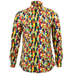 Tailored Fit Long Sleeve Shirt - Paintbrush Strokes
