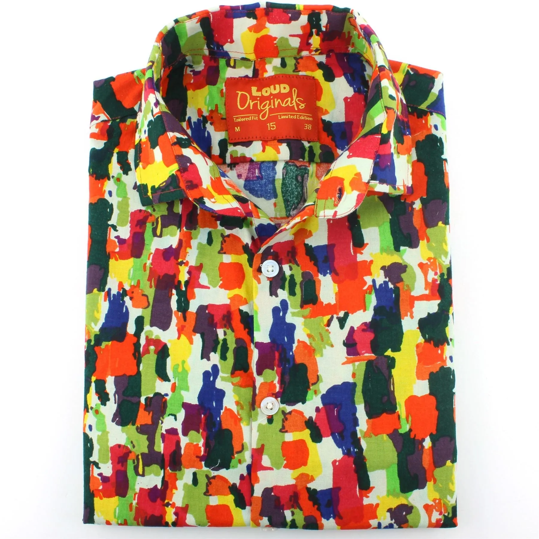 Tailored Fit Long Sleeve Shirt - Paintbrush Strokes