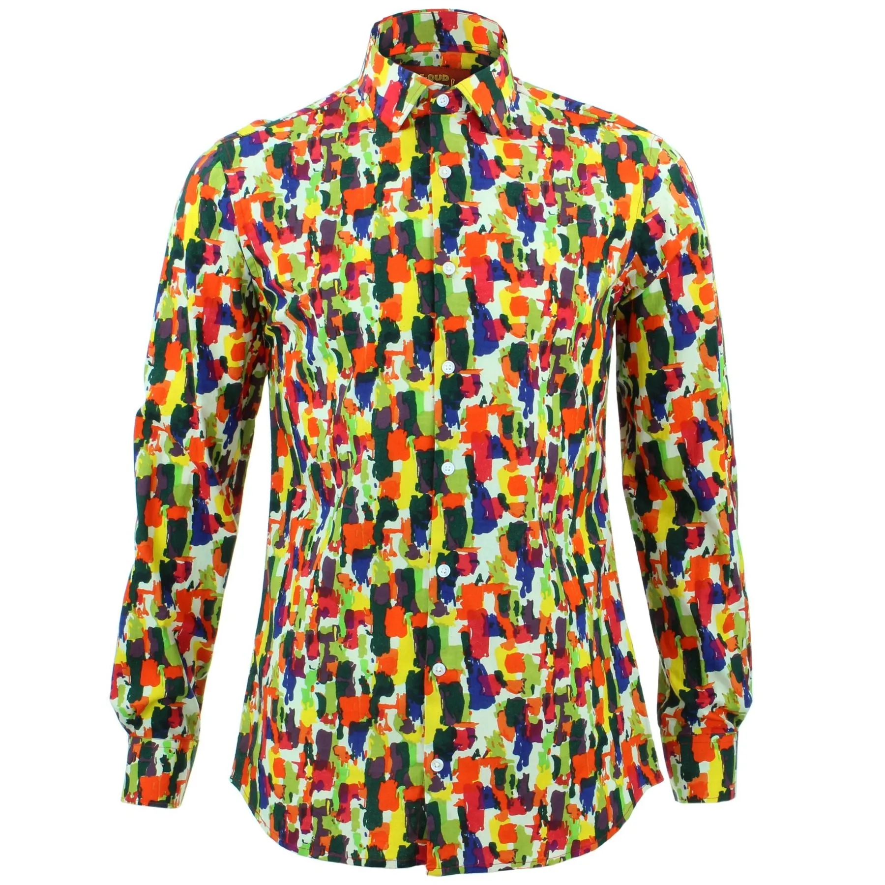 Tailored Fit Long Sleeve Shirt - Paintbrush Strokes
