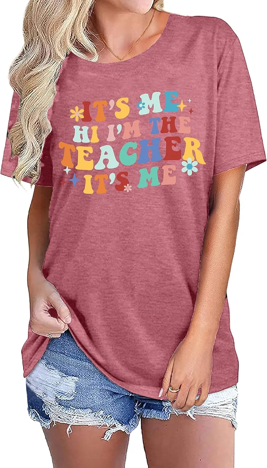 Teacher T-Shirt Women's Short Sleeve Life Shirt - Teacher's Day Gift, Back to School Tee Top